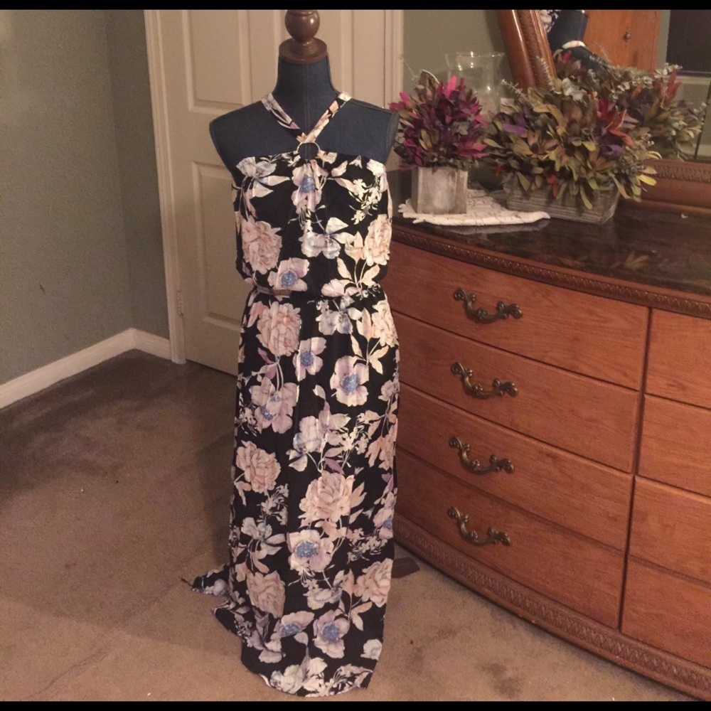 Floral print maxi dress